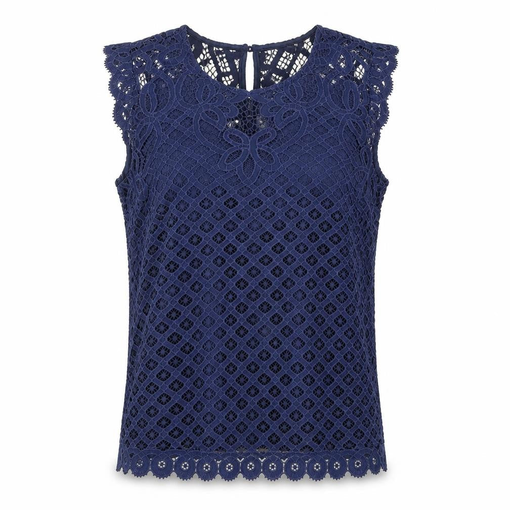 Laundry by Shelli Segal Women’s Blue Lace Sleeveless Camisole Blouse S