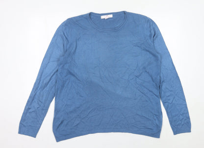 Julipa Women's Blue Size 12 Crew Neck Acrylic Pullover Jumper