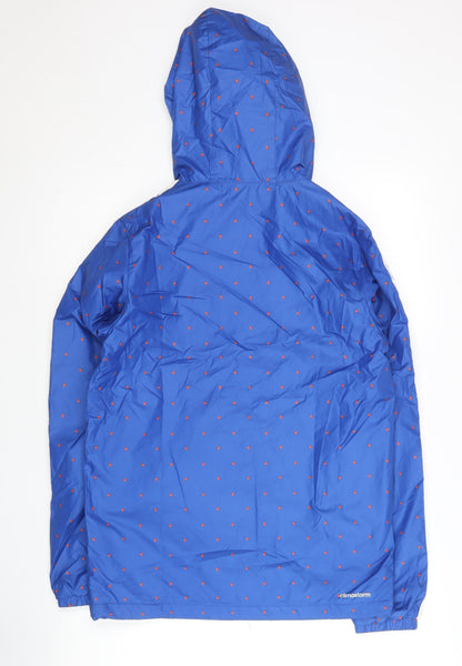 Adidas Men’s Blue XS Windbreaker Jacket Hooded Polka Dot Sports Coat