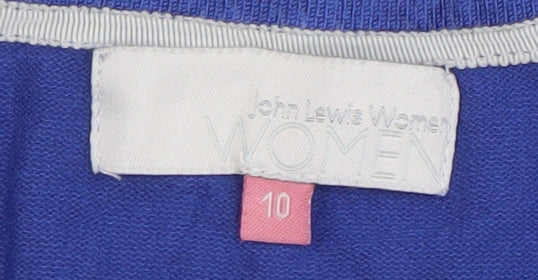 John Lewis Women Blue Size 10 Scoop Neck 3/4 Sleeve Jumper