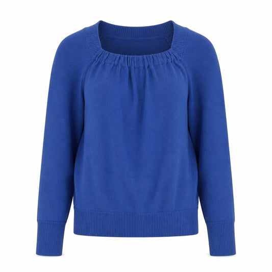 Monsoon Women's Blue Size 8 Pullover Square Neck Jumper