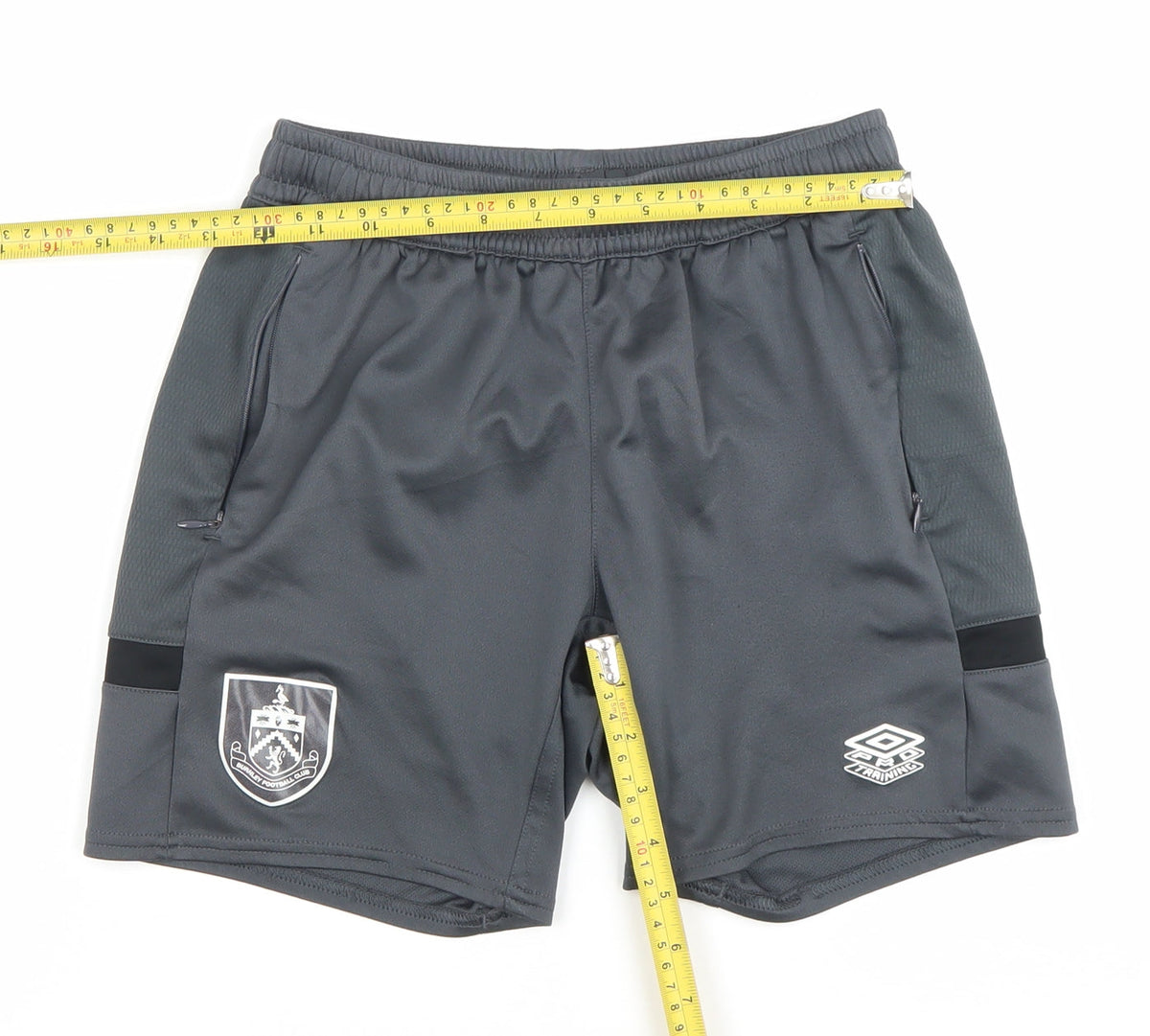 Umbro Boys Grey Athletic Football Shorts Size 158 YXL Burnley FC