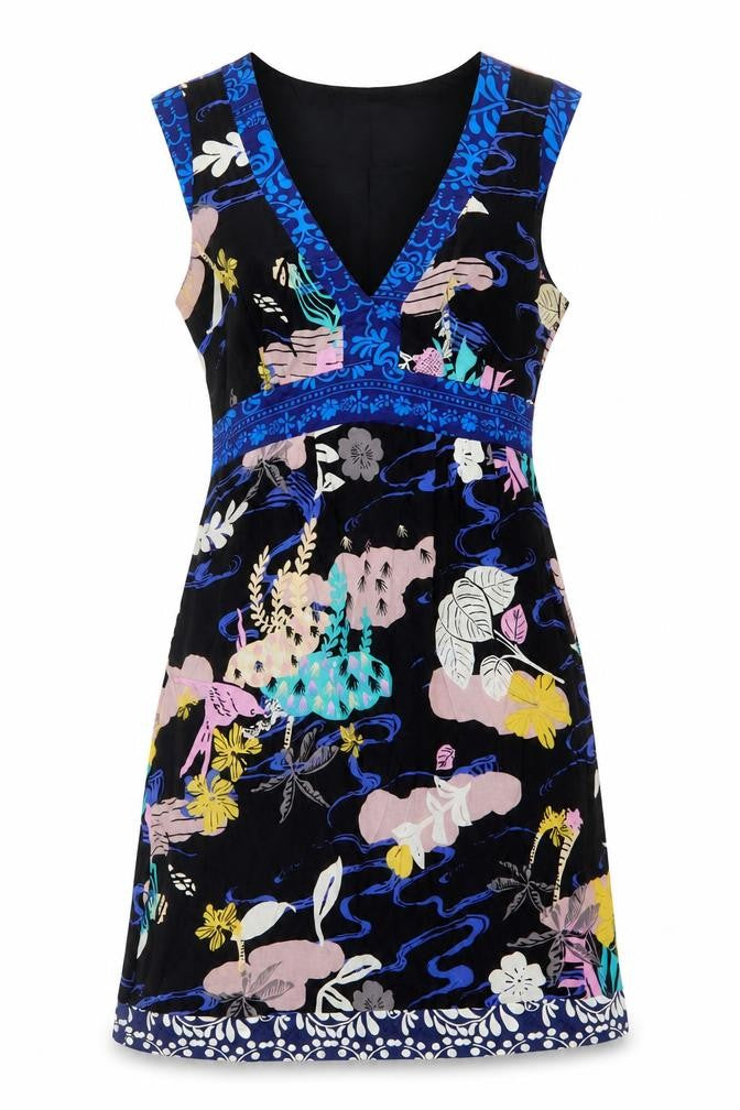 Lipsy Women’s Multicoloured Floral Silk Fit & Flare Dress Size 10