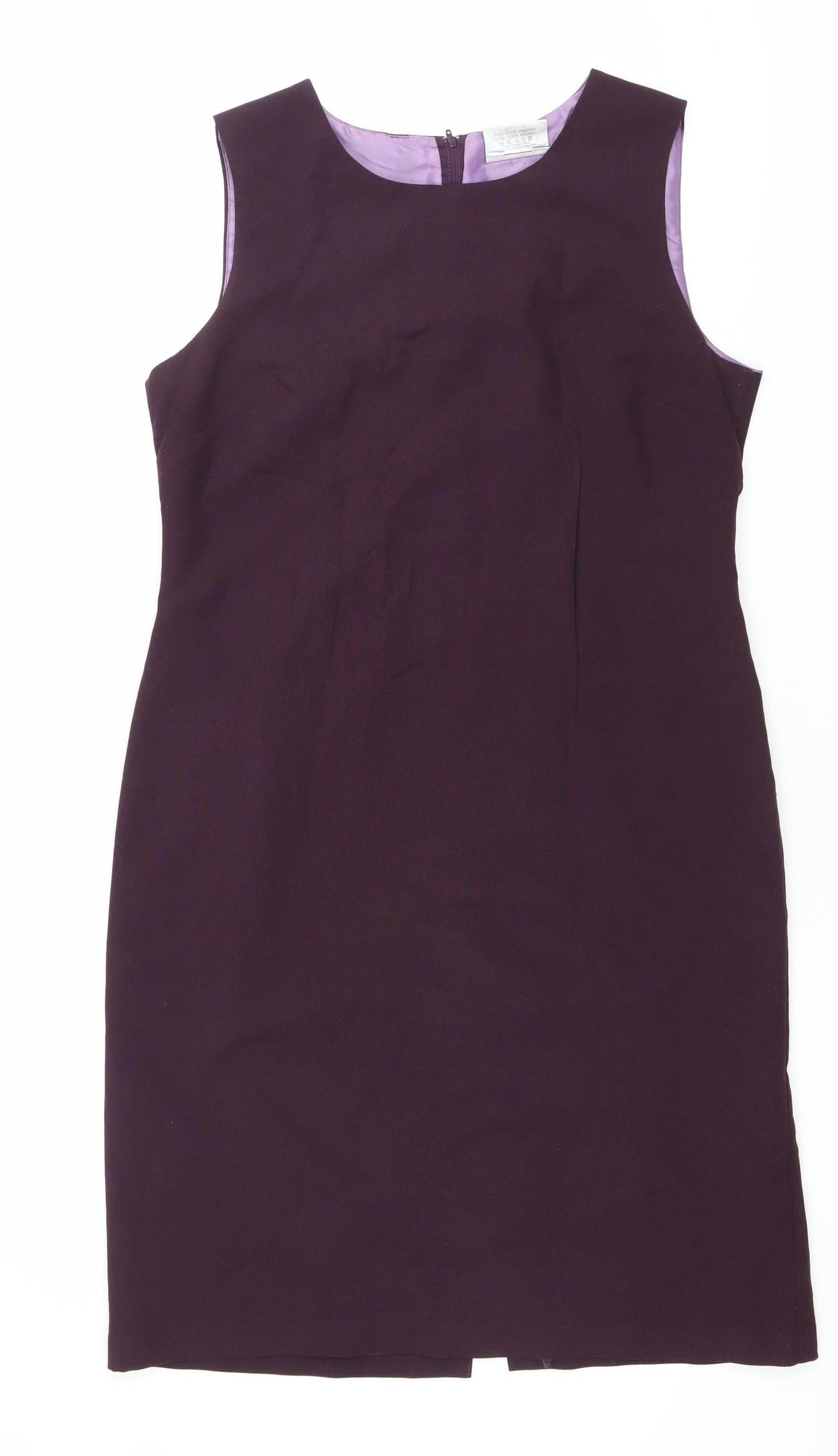 Sara Woman Women Purple Size 14 Sheath Knee Length Work Dress