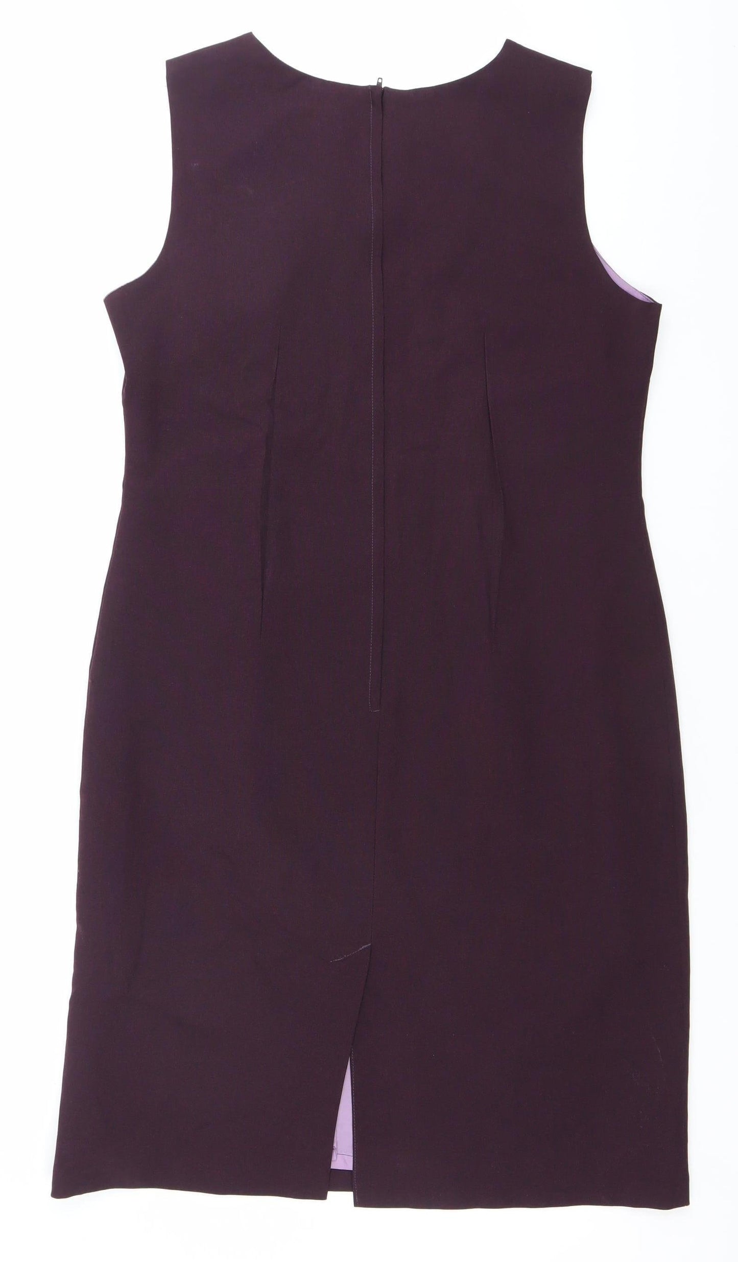 Sara Woman Women Purple Size 14 Sheath Knee Length Work Dress