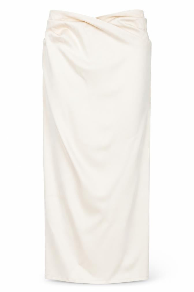 PrettyLittleThing Women’s Beige Long Pencil Skirt Size 6 High Rise Slit