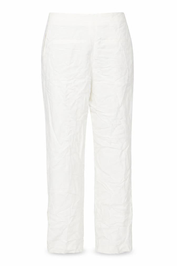 Zara Women White Size 12 AW2023 Buckle Waist Trousers