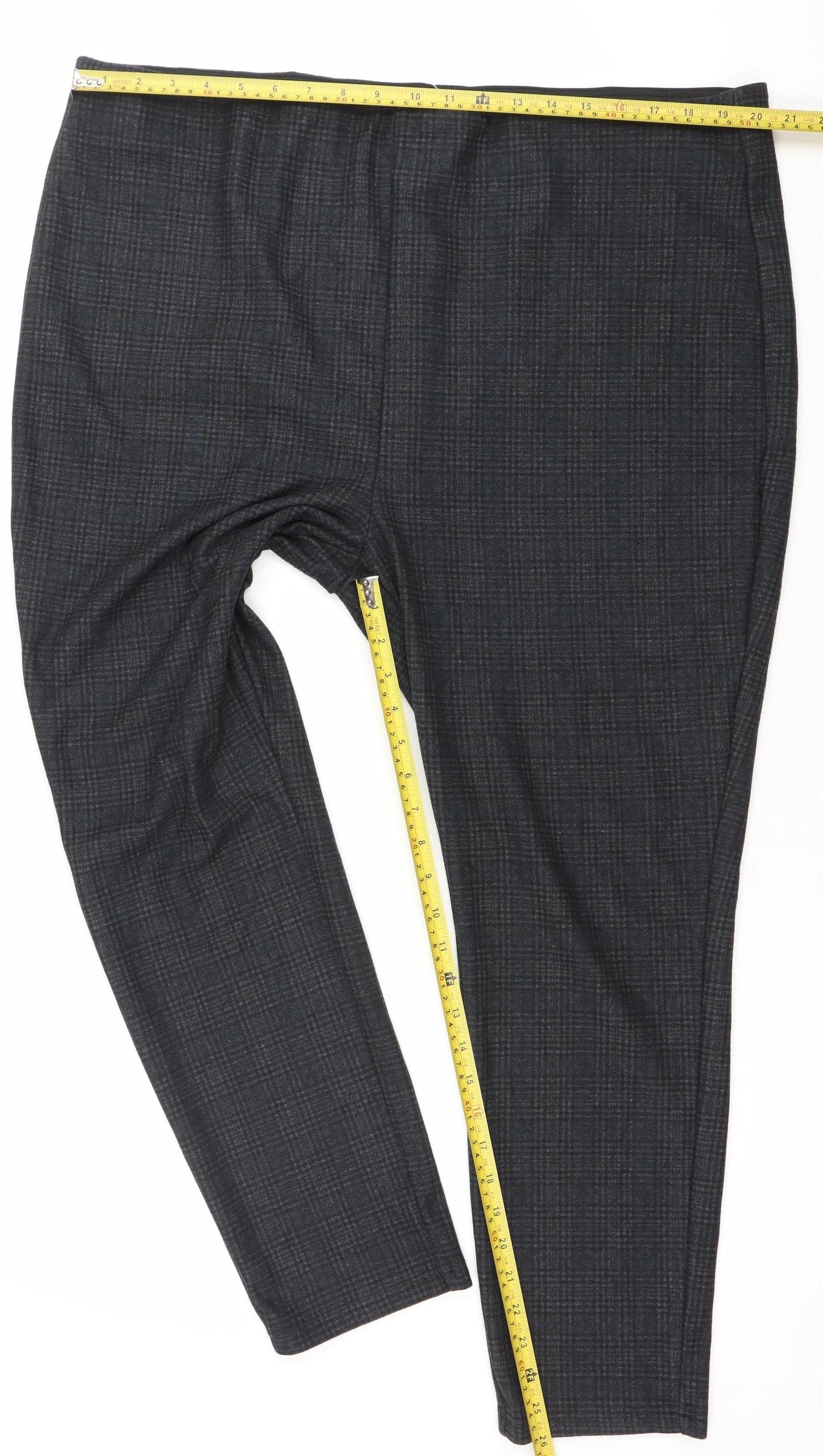 Klass Women's Black Check Slim Fit Tapered Leggings Size 25