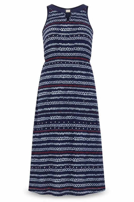 Apricot Womens Blue Geometric Midi Fit & Flare Dress Size 14 Sleeveless