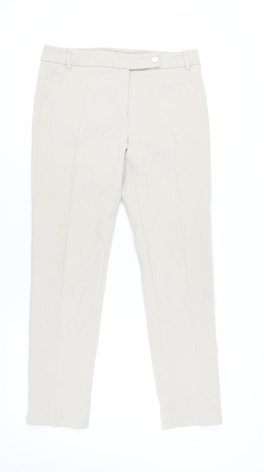 Gerard Darel Womens Beige Size 10 Slim Straight Leg Trousers