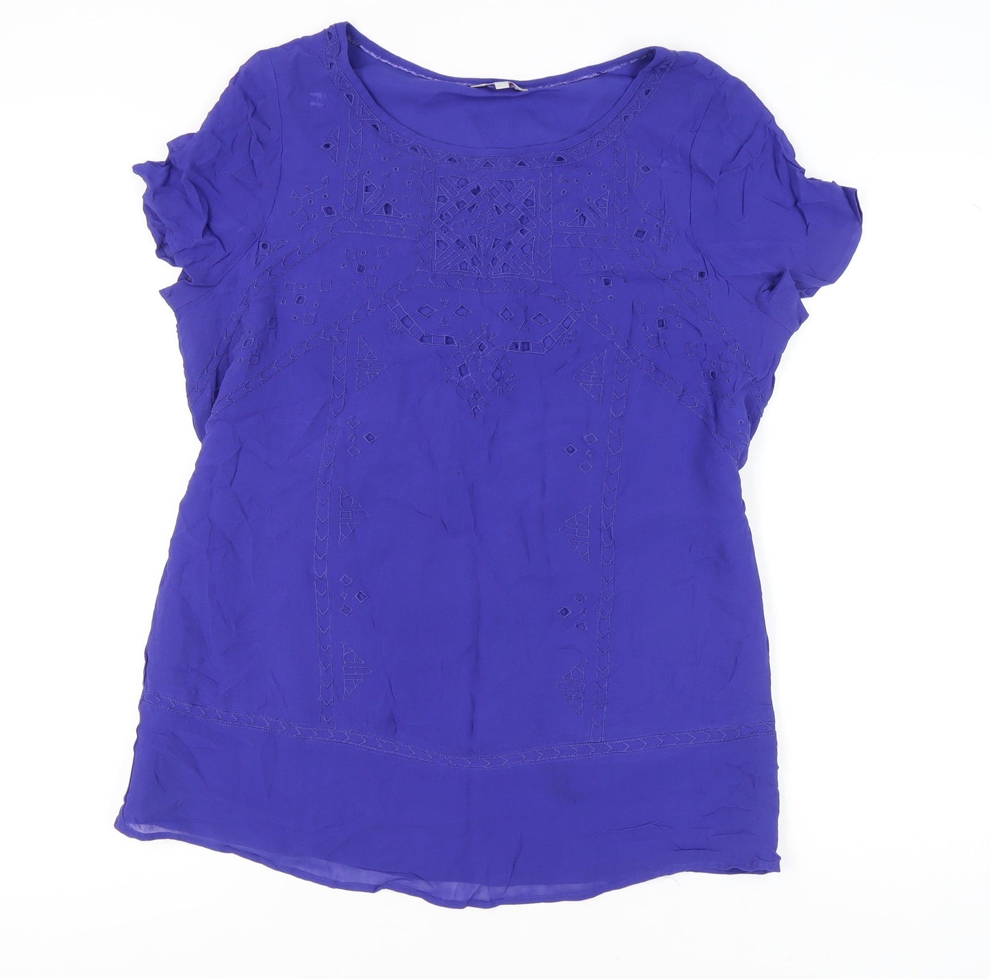 Marks and Spencer Women’s Purple Embroidered Tunic Blouse Size 16