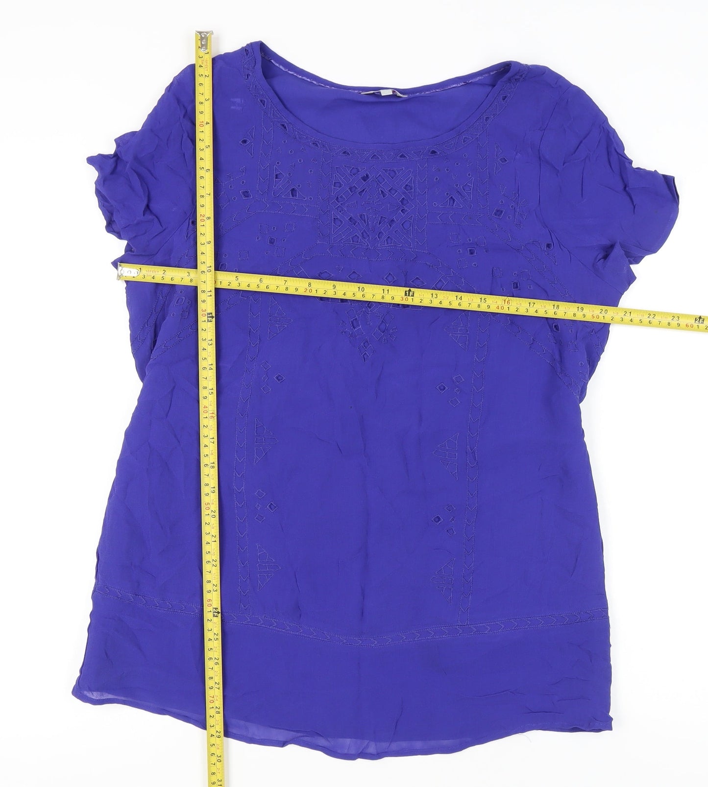 Marks and Spencer Women’s Purple Embroidered Tunic Blouse Size 16