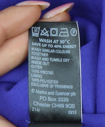 Marks and Spencer Women’s Purple Embroidered Tunic Blouse Size 16