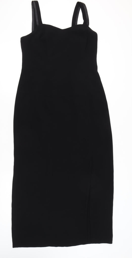 Gerry Weber Women’s Black Midi Sheath Dress Size 14 Sleeveless Sweetheart
