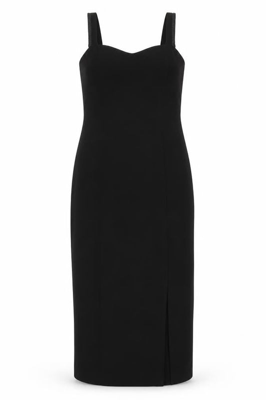 Gerry Weber Women’s Black Midi Sheath Dress Size 14 Sleeveless Sweetheart