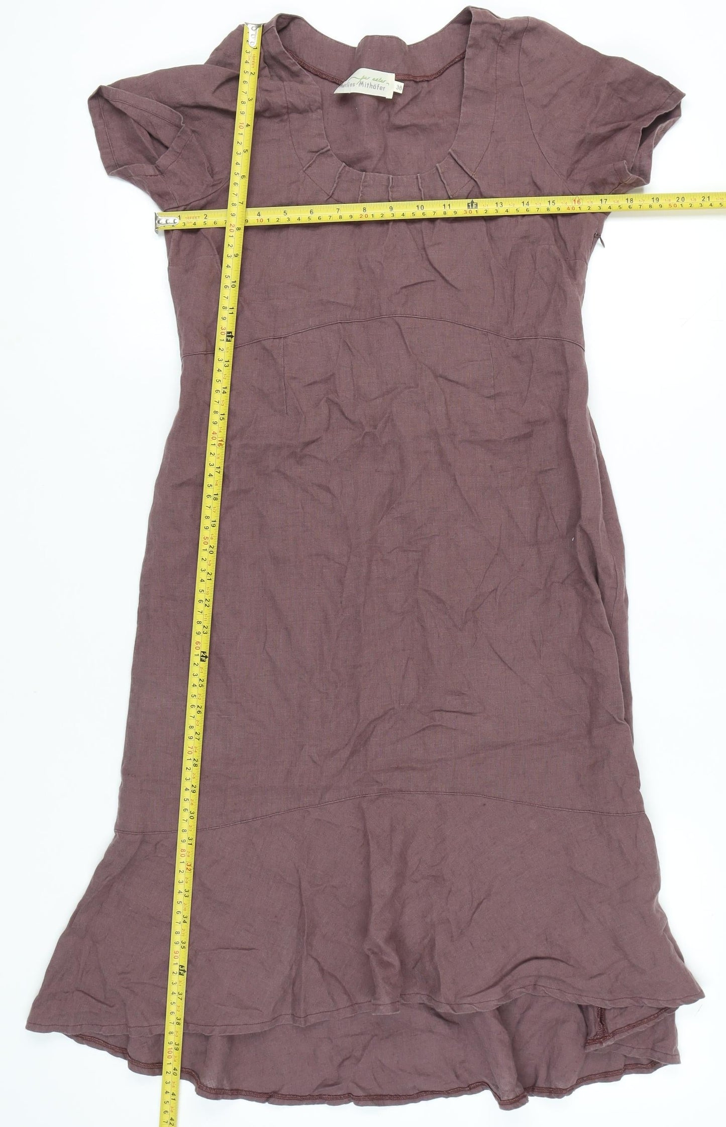 Marlies Mithöfer Women’s Brown Linen Knee Length Shift Dress Size 10