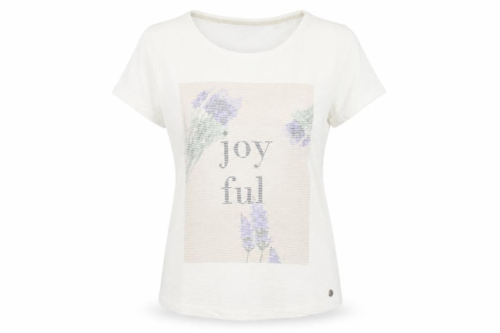 s.Oliver Womens White Floral Graphic Cotton T-Shirt Size 8