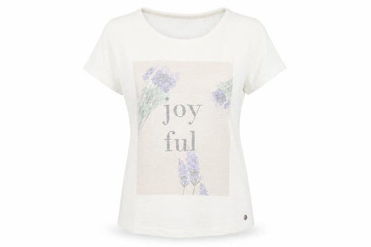 s.Oliver Womens White Floral Graphic Cotton T-Shirt Size 8