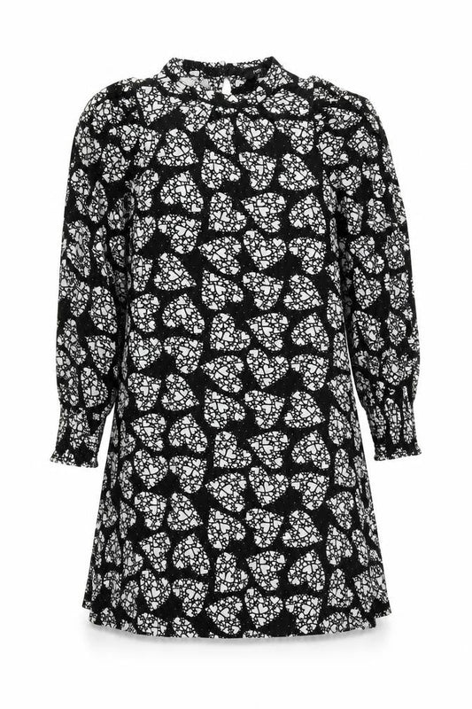 Next Women’s Black Floral Shift Dress Size 12 Knee Length Long Sleeve