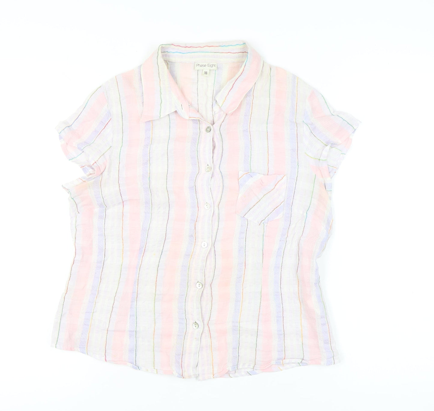 Phase Eight Women’s Multicoloured Stripe Button-Up Shirt Size 16