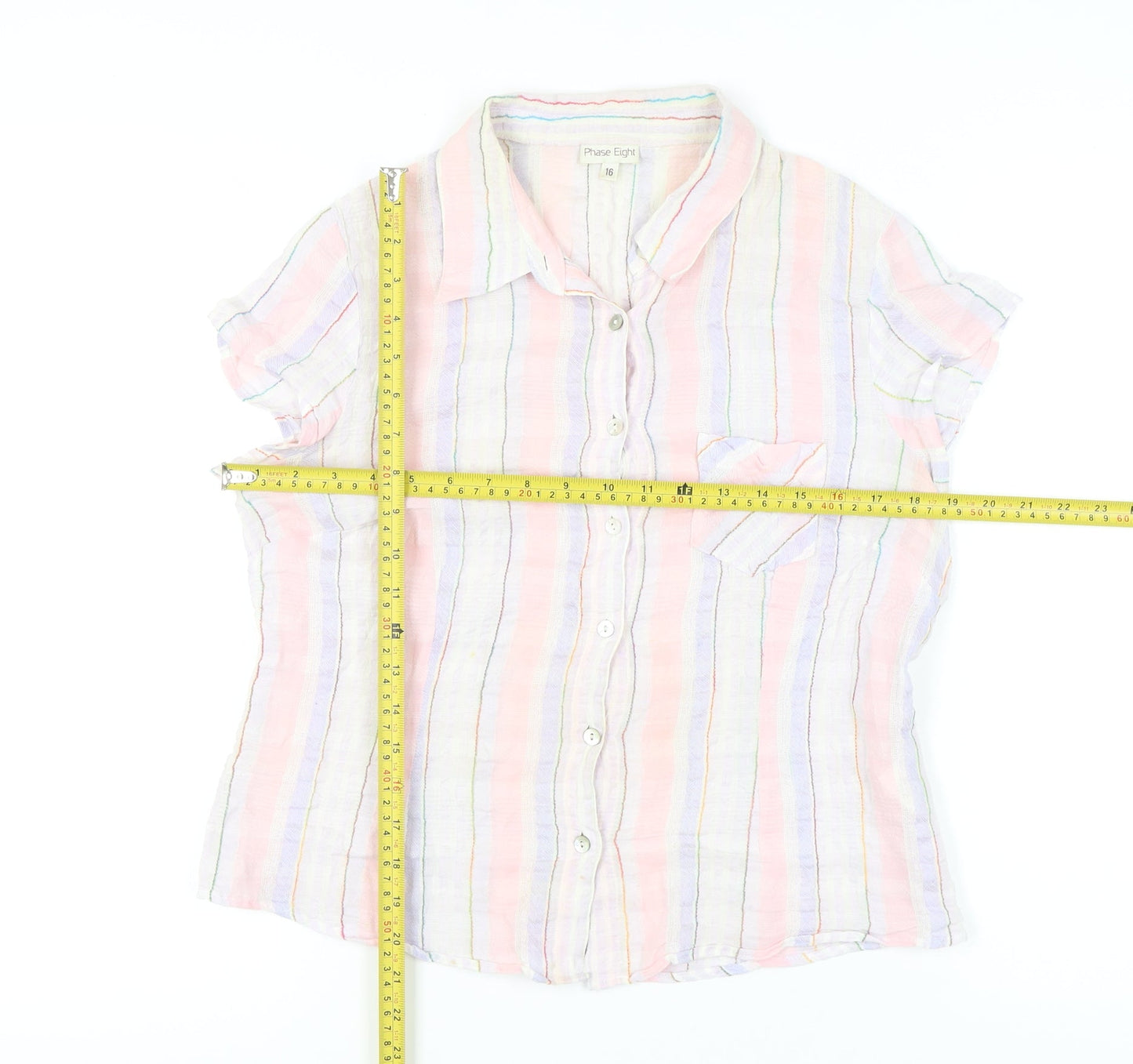 Phase Eight Women’s Multicoloured Stripe Button-Up Shirt Size 16