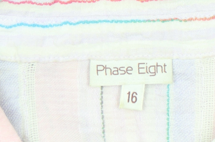 Phase Eight Women’s Multicoloured Stripe Button-Up Shirt Size 16
