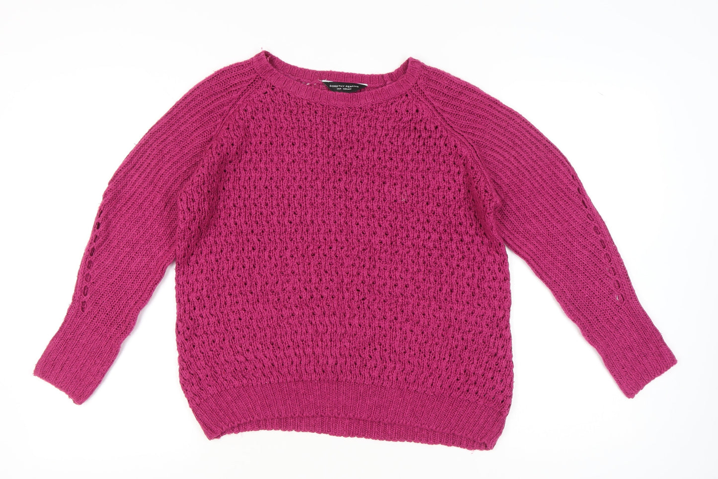 Dorothy Perkins Women’s Pink Open-Knit Jumper Size 14