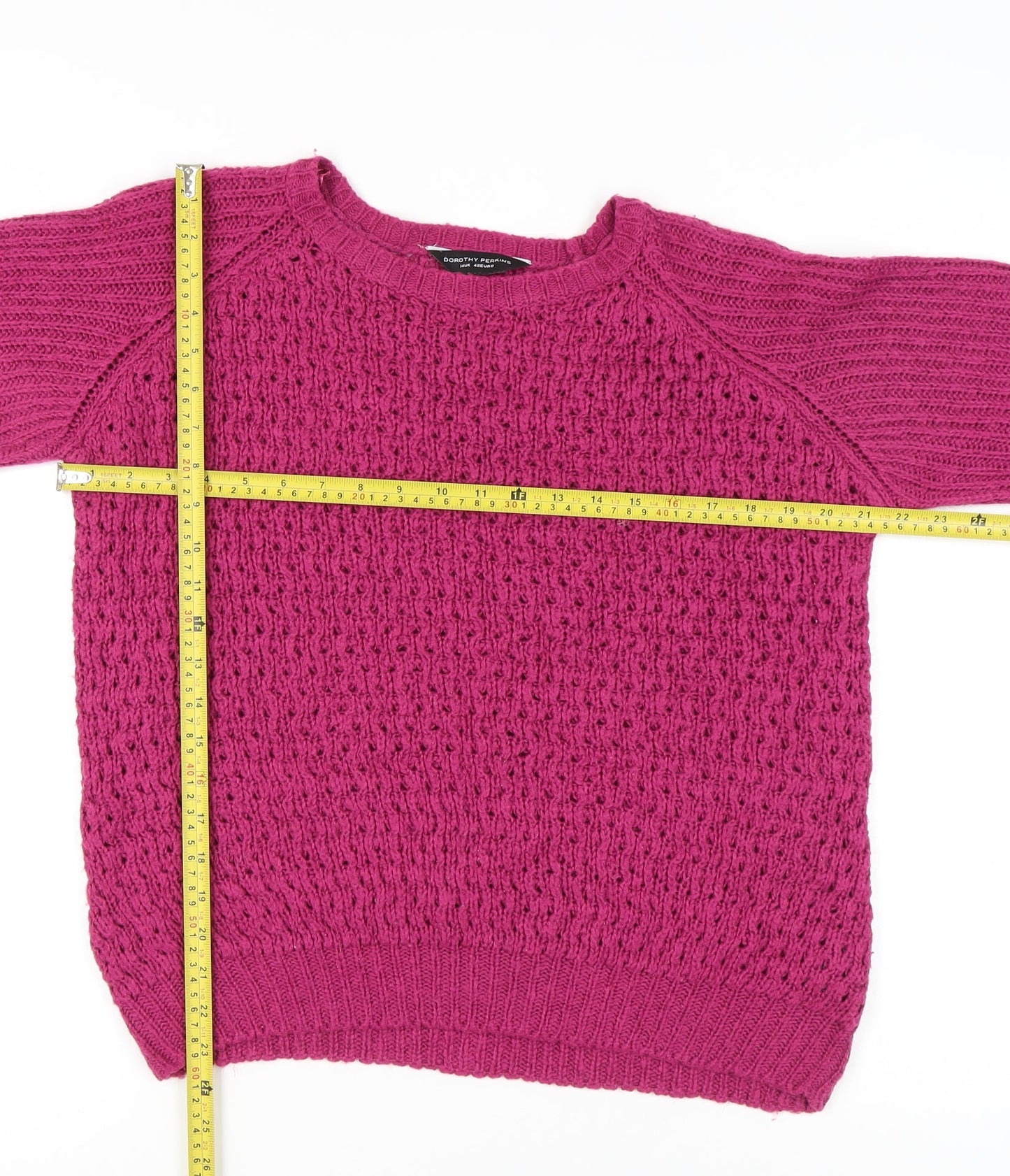 Dorothy Perkins Women’s Pink Open-Knit Jumper Size 14
