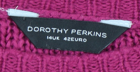 Dorothy Perkins Women’s Pink Open-Knit Jumper Size 14