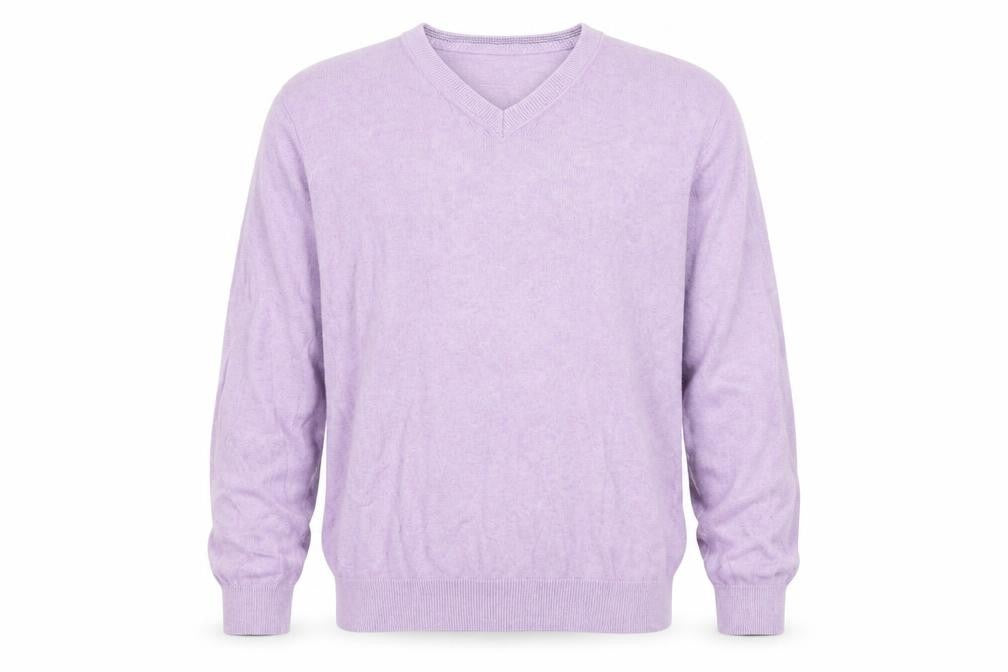 Marks & Spencer Men's Purple XL Cotton V-Neck Jumper