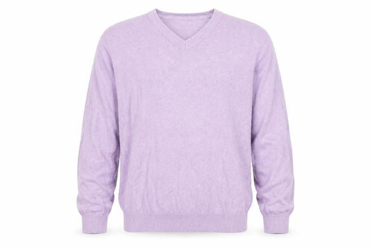 Marks & Spencer Men's Purple XL Cotton V-Neck Jumper