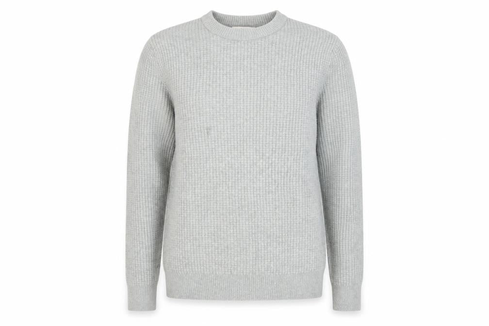 Marks & Spencer Women’s Grey XS Waffle-Knit Wool Blend Jumper