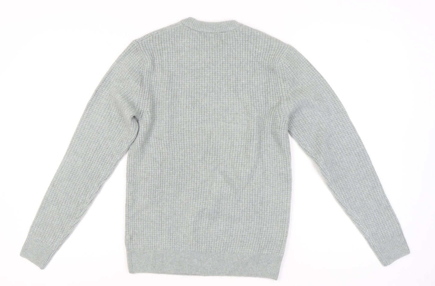 Marks and Spencer Women’s Grey XS Waffle-Knit Wool Blend Jumper