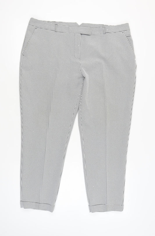 Dorothy Perkins Women's Black Houndstooth Slim Trousers Size 18