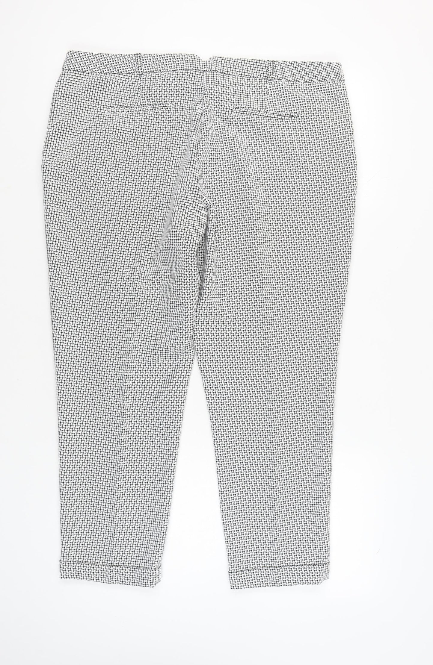 Dorothy Perkins Women's Black Houndstooth Slim Trousers Size 18