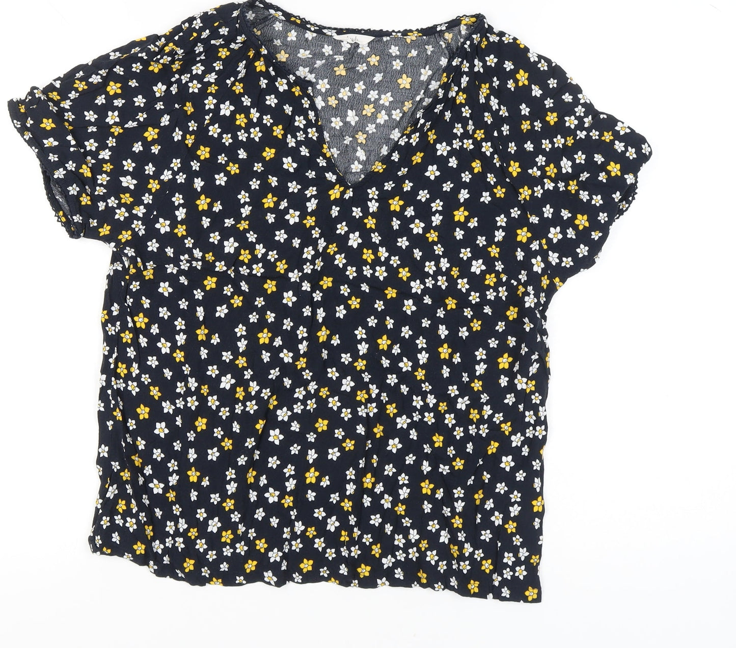 Hush Women's Multicoloured Floral Viscose Blouse Size 14 V-Neck Tunic