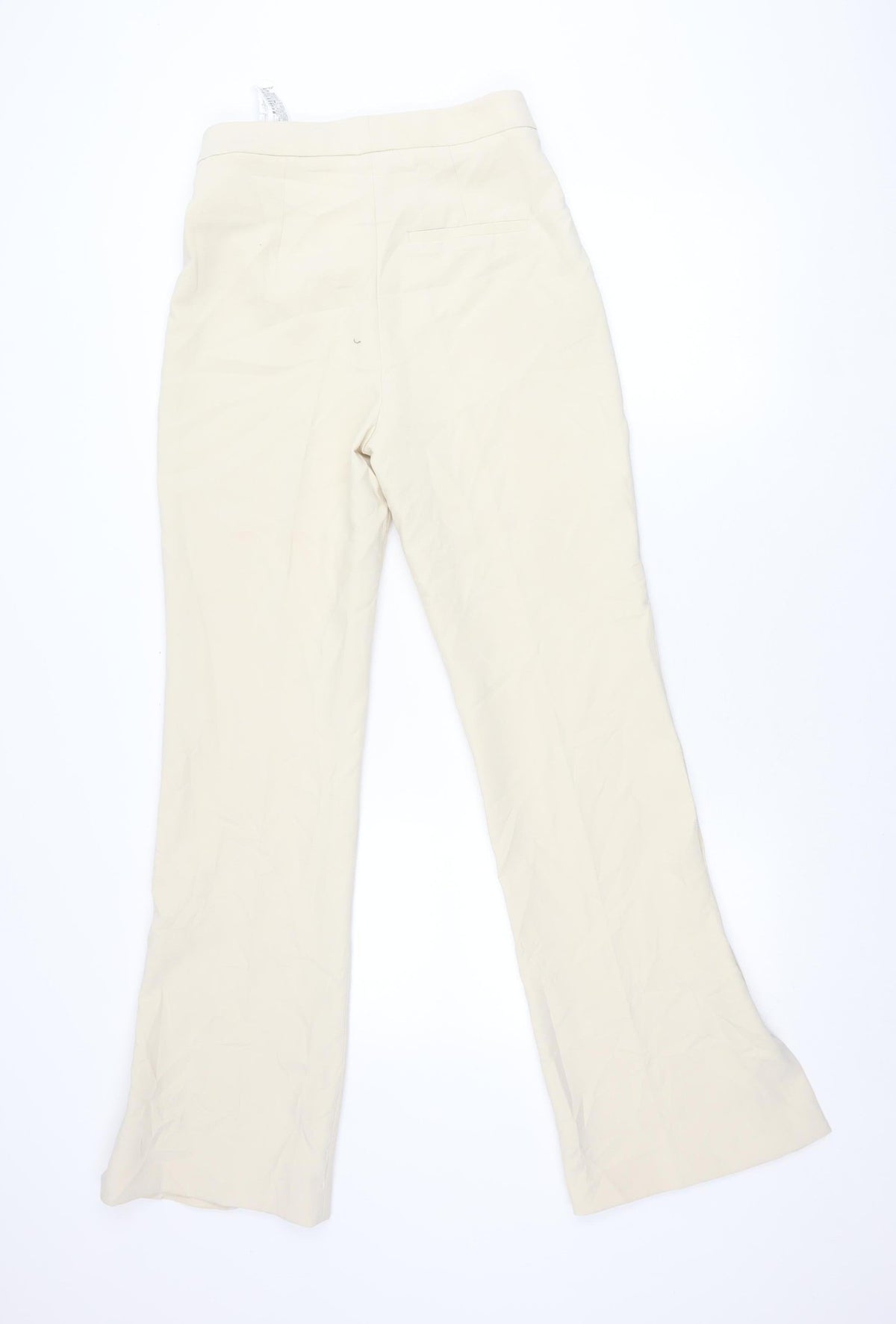 Zara Women’s Beige Straight Leg Trousers S Regular Fit