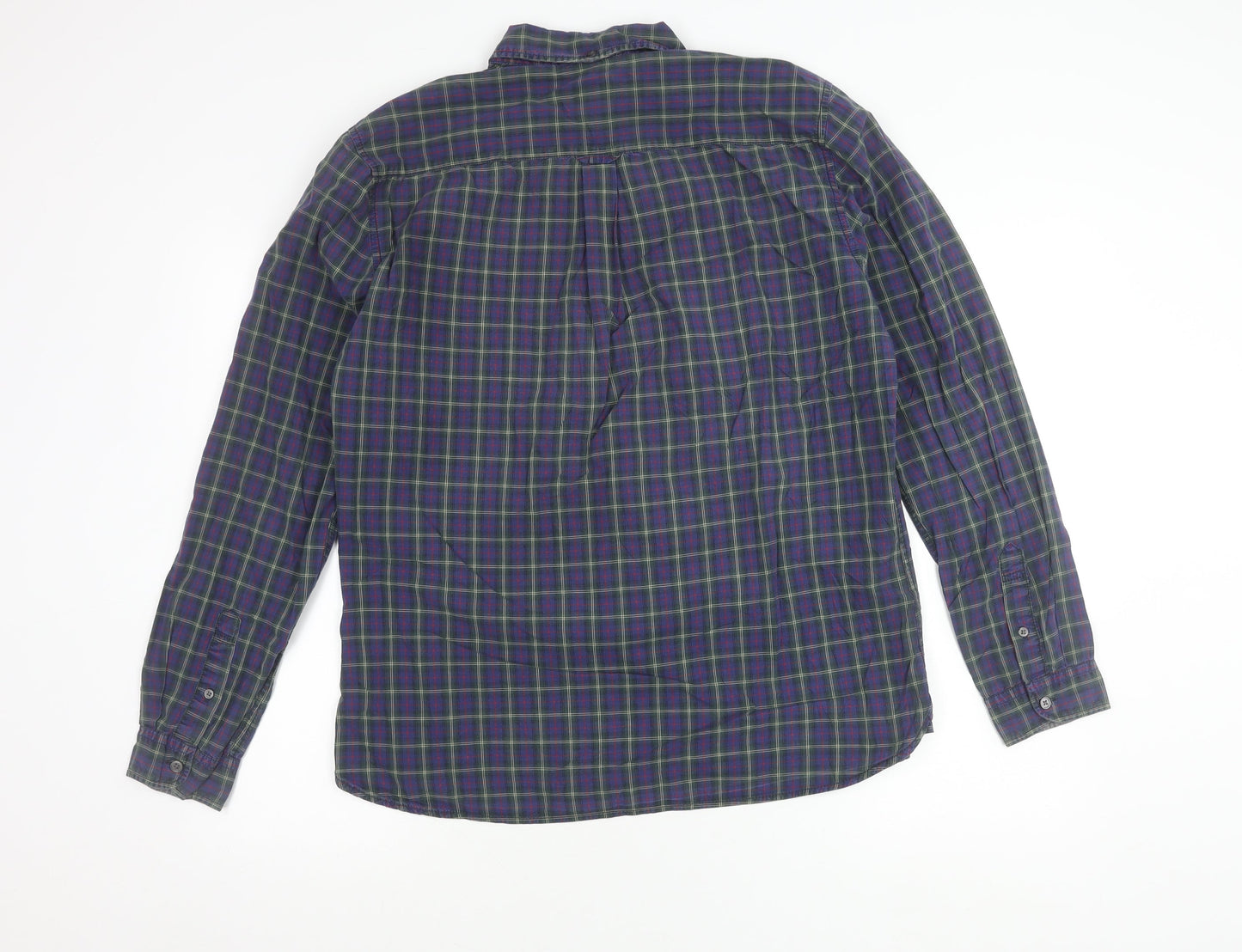 Next Men's Multicoloured Check Flannel Long Sleeve Shirt L