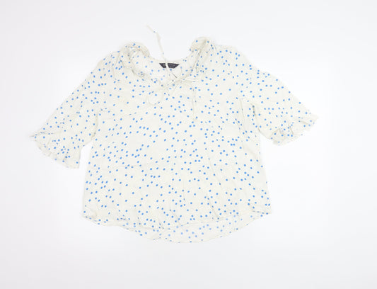 Marks and Spencer Women’s Ivory Polka Dot Tunic Blouse Size 12