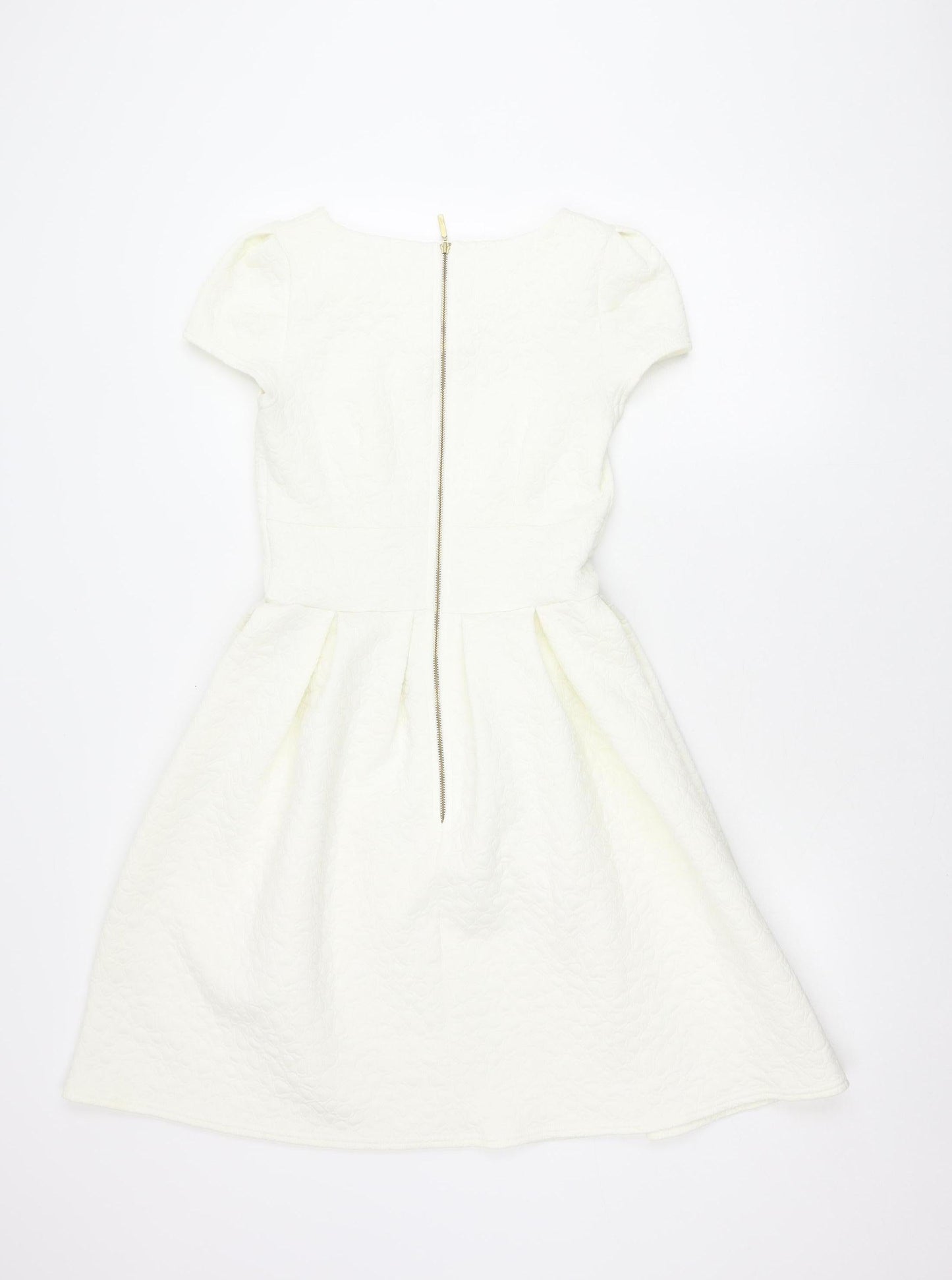 Closet London Women’s White Size 8 Fit & Flare Knee Length Dress