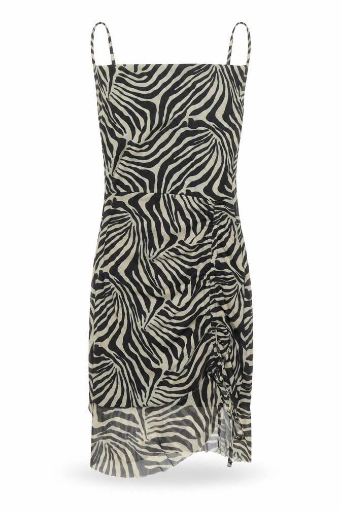 PRETTYLITTLETHING Women’s Black Zebra Print Slip Dress Size 8