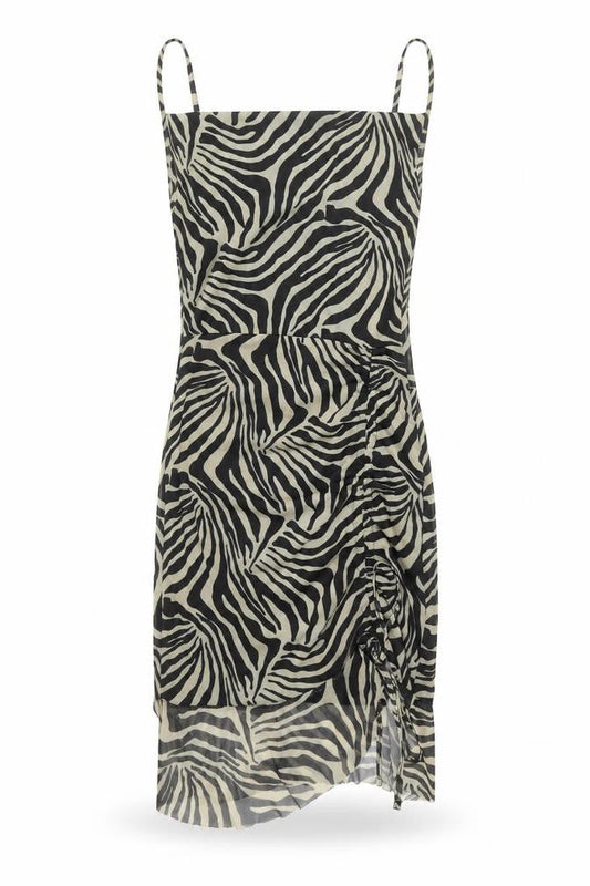 PRETTYLITTLETHING Women’s Black Zebra Print Slip Dress Size 8
