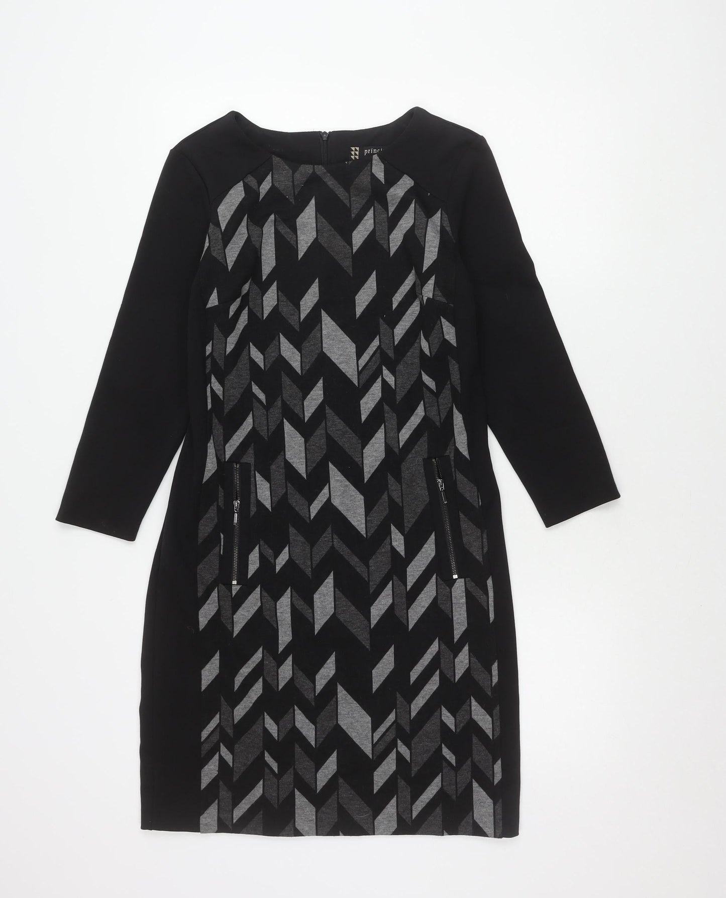 Principles by Ben de Lisi Women’s Black Geometric Sheath Dress Size 8