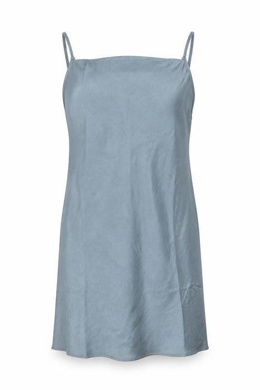 Motel Rocks Women’s Blue Satin XS Slip Dress Sleeveless Scoop Neck Short