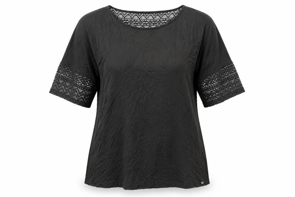 Saltrock Women’s Black Lace Sleeve Summer Tunic Blouse Size 14