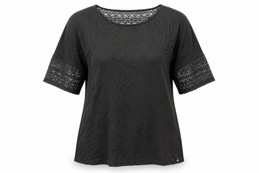 Saltrock Women’s Black Lace Sleeve Summer Tunic Blouse Size 14