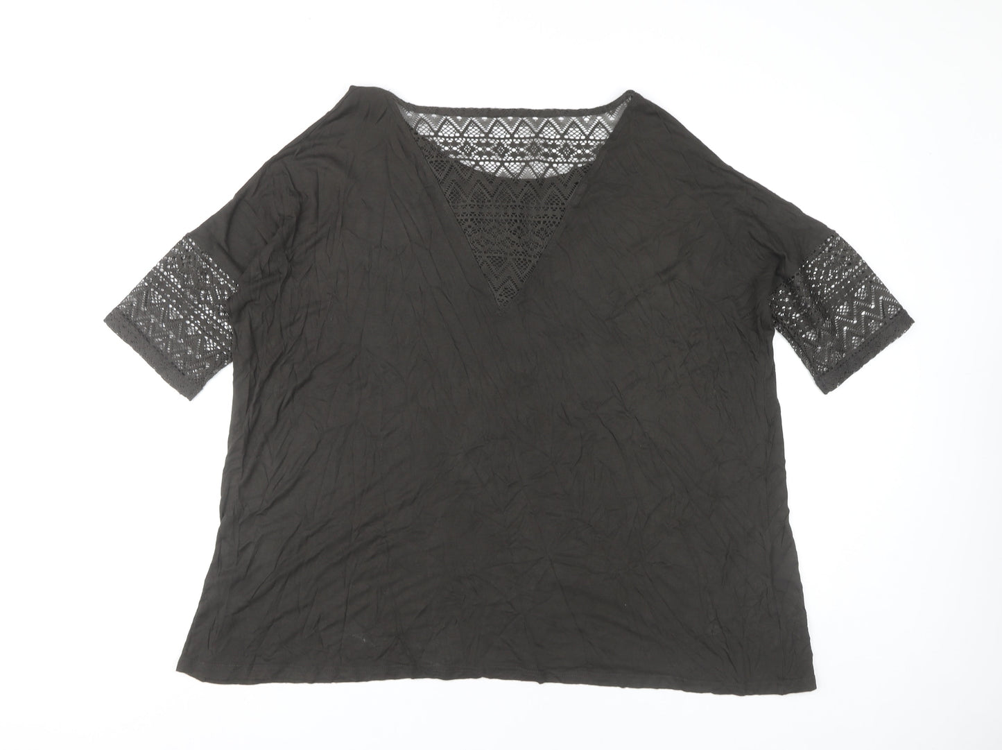 Saltrock Women’s Black Lace Sleeve Summer Tunic Blouse Size 14