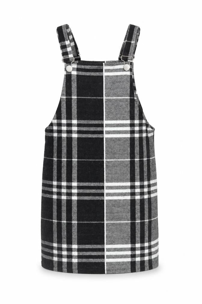 Select Women’s Black Check Pinafore Dress Size 6 Adjustable Straps