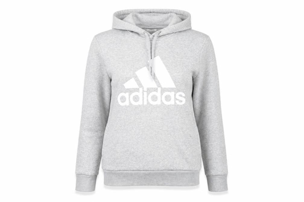 Adidas Women’s Grey Pullover Hoodie Size S Regular Fit Sports Logo