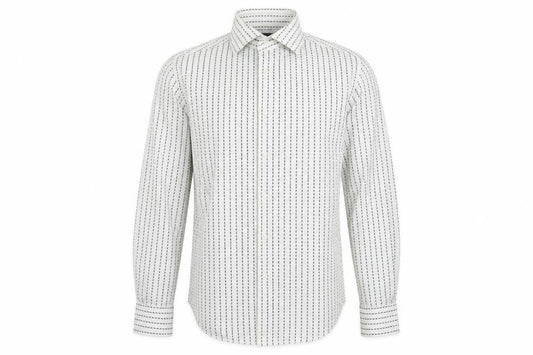 Zara Man White Striped Long Sleeve Button-Up Shirt Men's S 38in